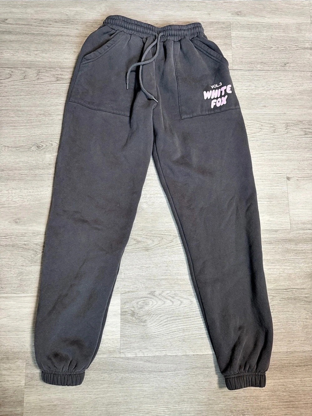White Fox Boutique Vol 3 Offstage Charcoal Grey Joggers Sweatpants XXS